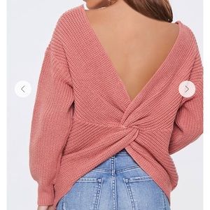 Blush twist-back sweater